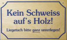 Sauna Hinweisschild Holz Kein Schweiss aufs Holz